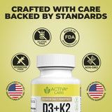 Activa+ Labs Vitamin D3+K2 with Calcium