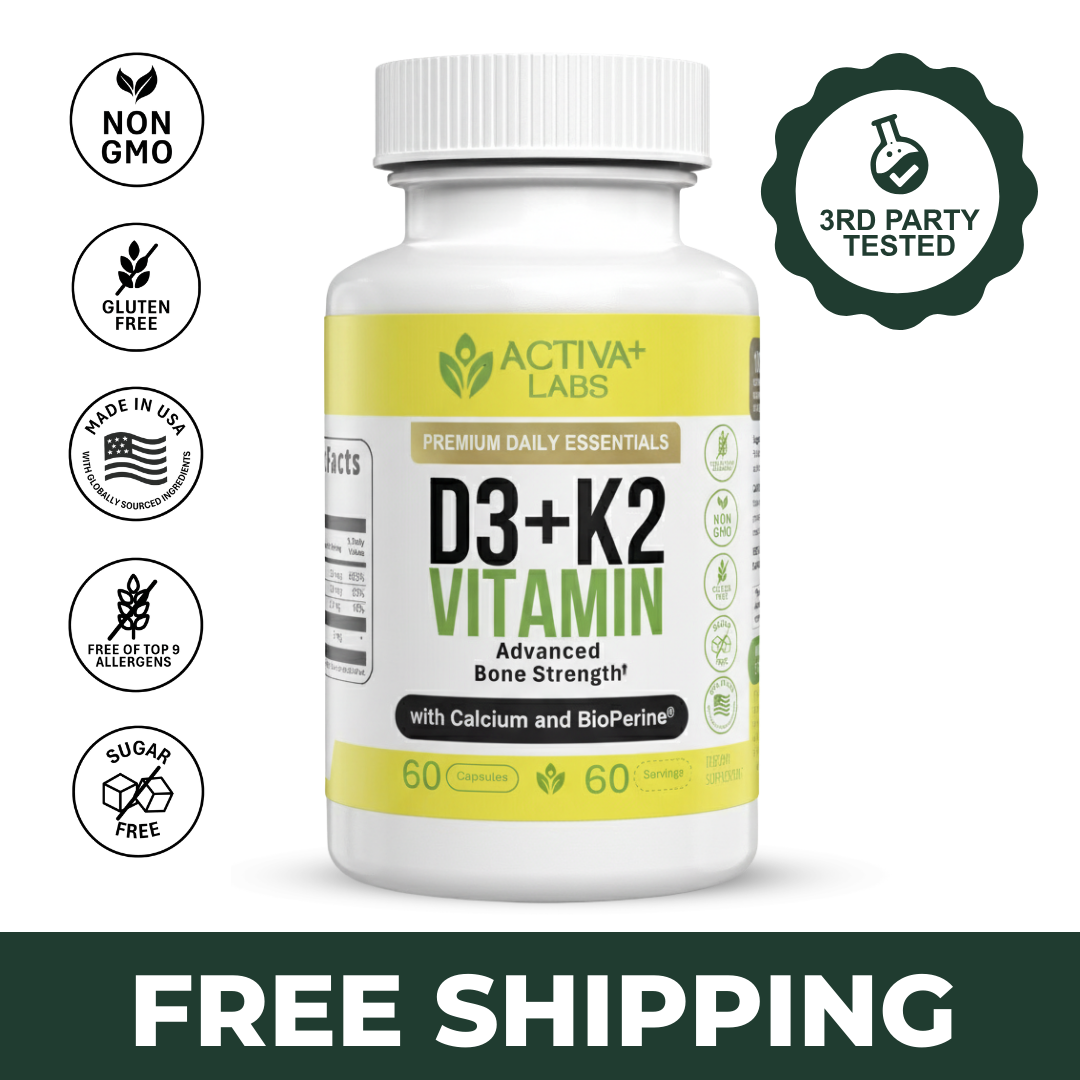 Activa+ Labs Vitamin D3+K2 with Calcium