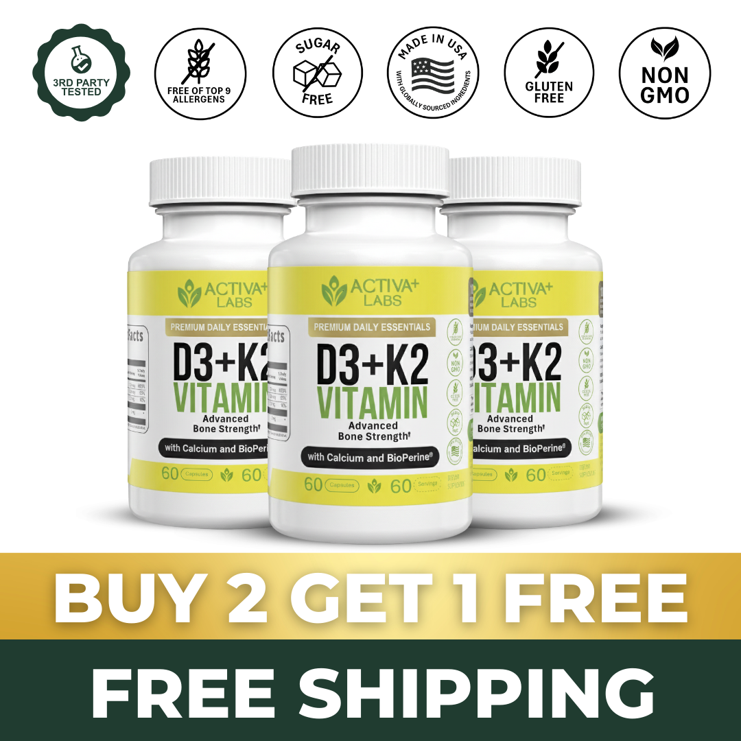 Activa+ Labs Vitamin D3+K2 with Calcium