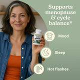 menopause supplement, perimenopause support, hot flashes support, hormonal mood balance, sleep support menopause

