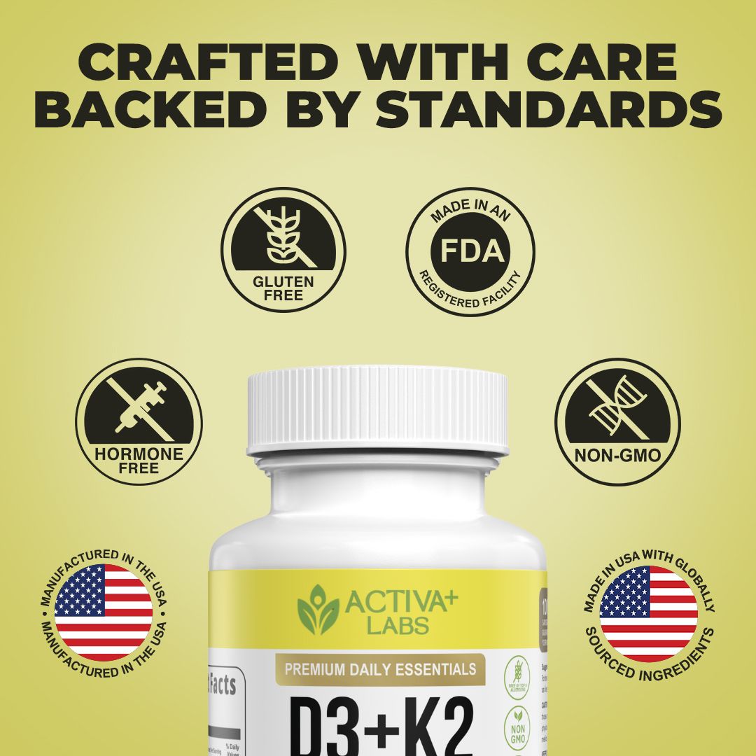 Activa+ Labs Vitamin D3+K2 with Calcium