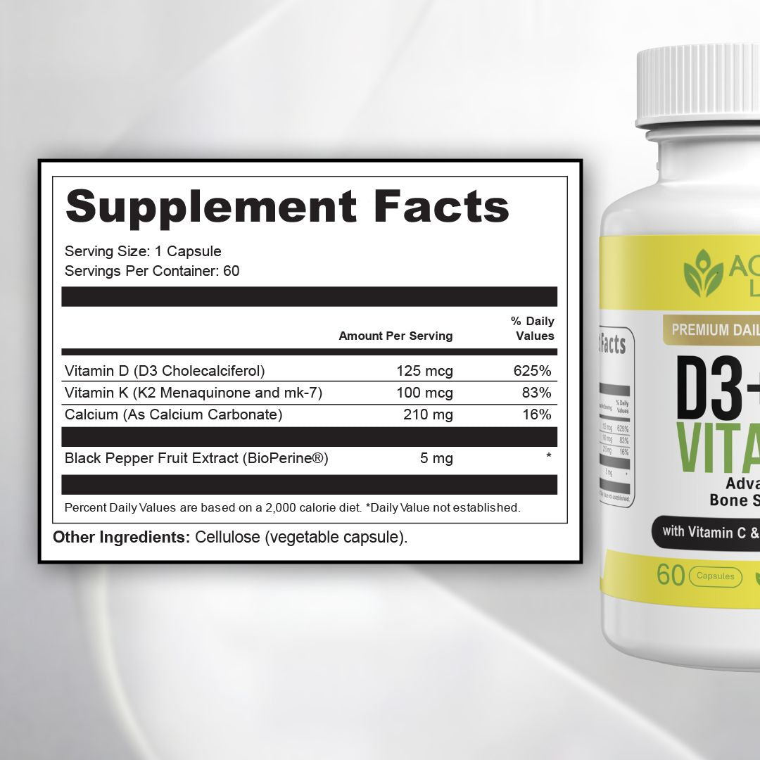 Activa+ Labs Vitamin D3+K2 with Calcium