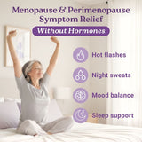 Menopause symptom support; Hot flash relief; Night sweat support; Sleep support for menopause