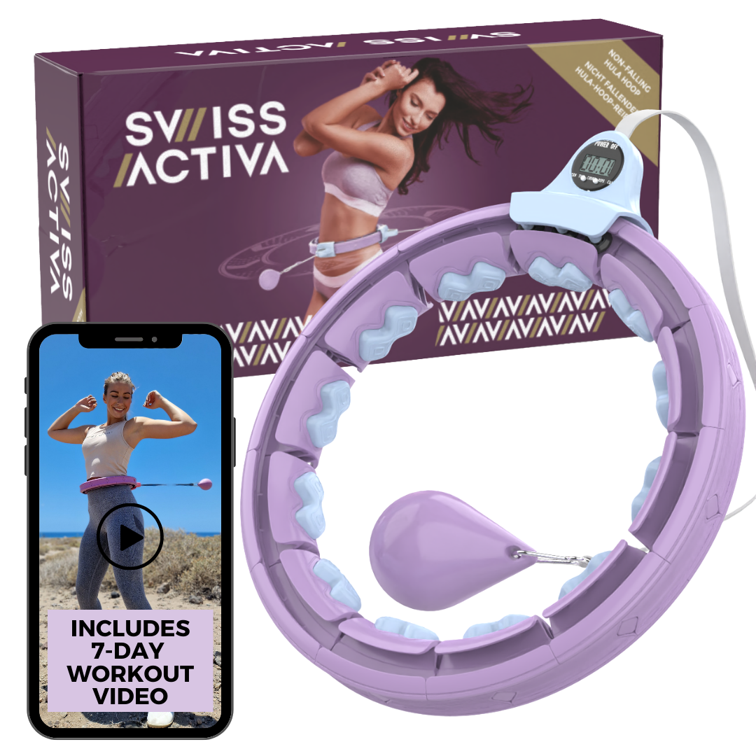 Swiss Activa+ Infinity Hoop Smart Weighted Hula Hoop XXL Extension Set - Hula Hoop up to 51 inches | S5 Purple-Blue