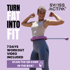 Swiss Activa+ S5 Infinity Hoop Smart Weighted Hula Hoop with Counter - Smart Hula Hoop Fit - Exercise Hoola Hoop Exercise Equipment - Adult Hula Hoops for Exercise - Hula Hoops for Women Weight Loss