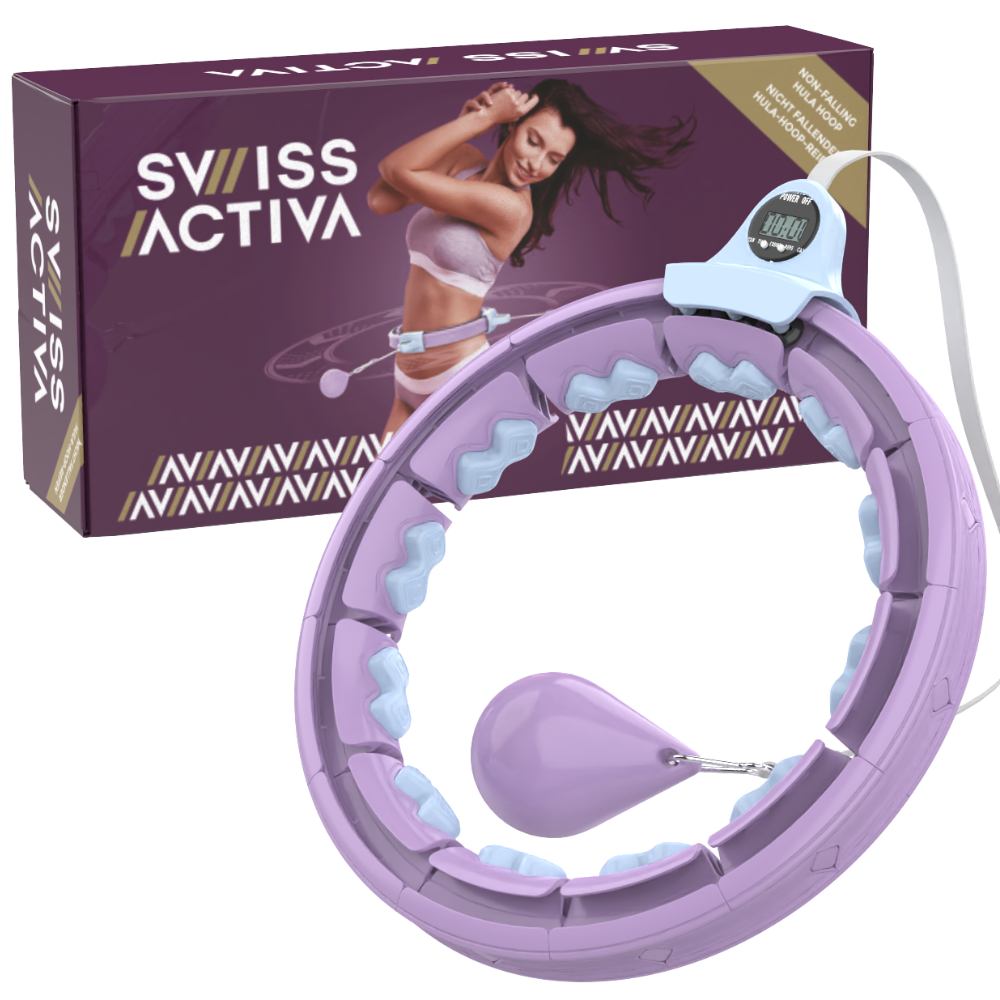 Swiss Activa+ Infinity Hoop Smart Weighted Hula Hoop XXL Extension Set - Hula Hoop up to 51 inches | S5 Purple-Blue