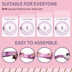 Swiss Activa+ Infinity Hoop Smart Weighted Hula Hoop XXL Extension Set - Hula Hoop up to 51 inches | S5 Purple-Pink